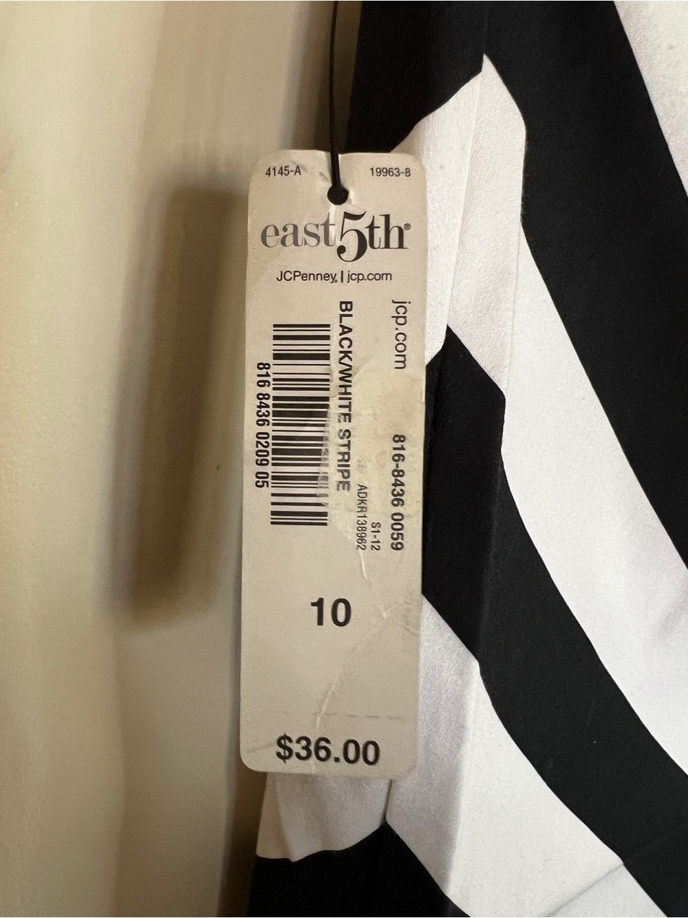 East 5th Black and White Diagonal Stripe Midi Skirt - Picture 4 of 4